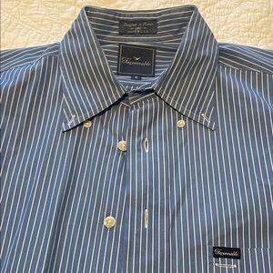 Faconnable Blue Pinstripe Button Down Shirt